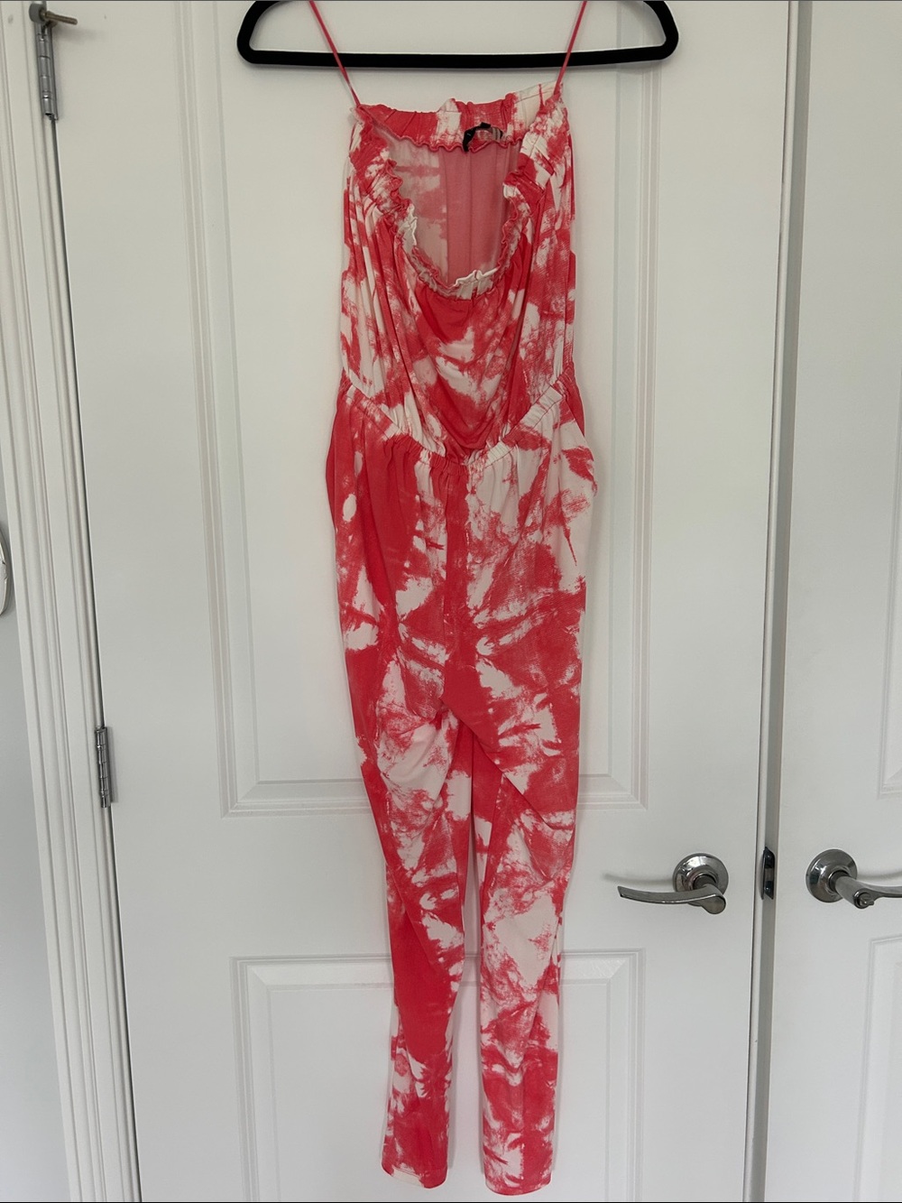 1. State Coral and White Tie-Dye Jumpsuit